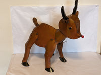 Reindeer Outdoor Christmas Decor, Rudolph the Reindeer Decoration for Yard or Home, Holiday Yard Art or Porch Decor, Mexican Metal Art, 20" Tall