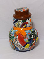 Frosty the Snowman Christmas Home Decor, Colorful Talavera Pottery, Indoor Outdoor Ceramic Decoration, Table Decor, Handmade in Mexico