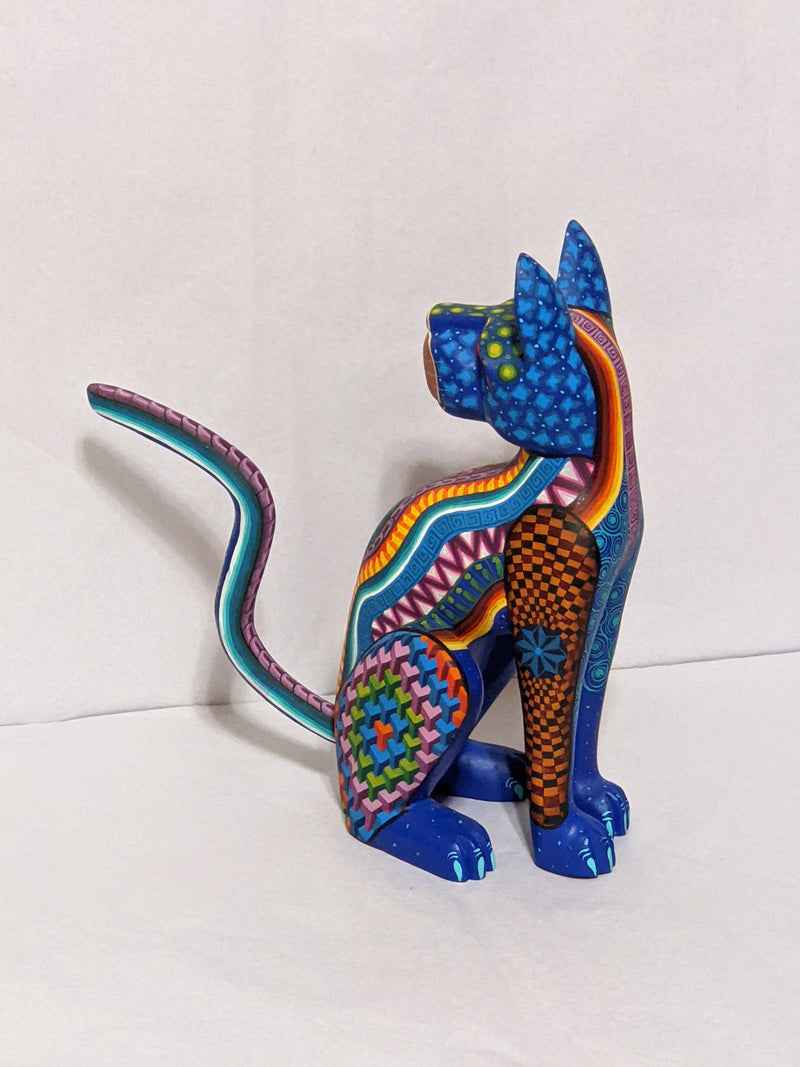 Cat Fusion Alebrije Figurine, Handmade Home Decor, Folk Art from Oaxaca Mexico, Original Wood Sculpture, Carved Animals, Unique Cat Statue