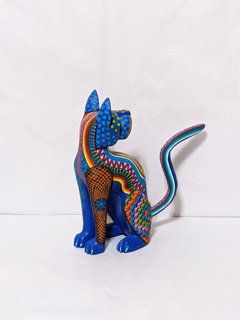 Cat Fusion Alebrije Figurine, Handmade Home Decor, Folk Art from Oaxaca Mexico, Original Wood Sculpture, Carved Animals, Unique Cat Statue