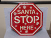 Santa Stop Here Outdoor Sign, Fun Metal Christmas Sign Decor, Large Metal Signs for Christmas, Outside Porch Decor, Inside Home Decor