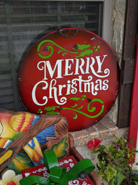 Merry Christmas Outdoor Sign, Fun Metal Christmas Sign Decor, Large Metal Signs for Christmas, Outside Porch Decor, Inside Home Decor