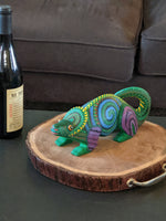 Iguana Alebrije Figurine, Handmade Home Decor, Folk Art from Oaxaca Mexico, Original Wood Sculpture, Unique Carved Animal Iguana Statue