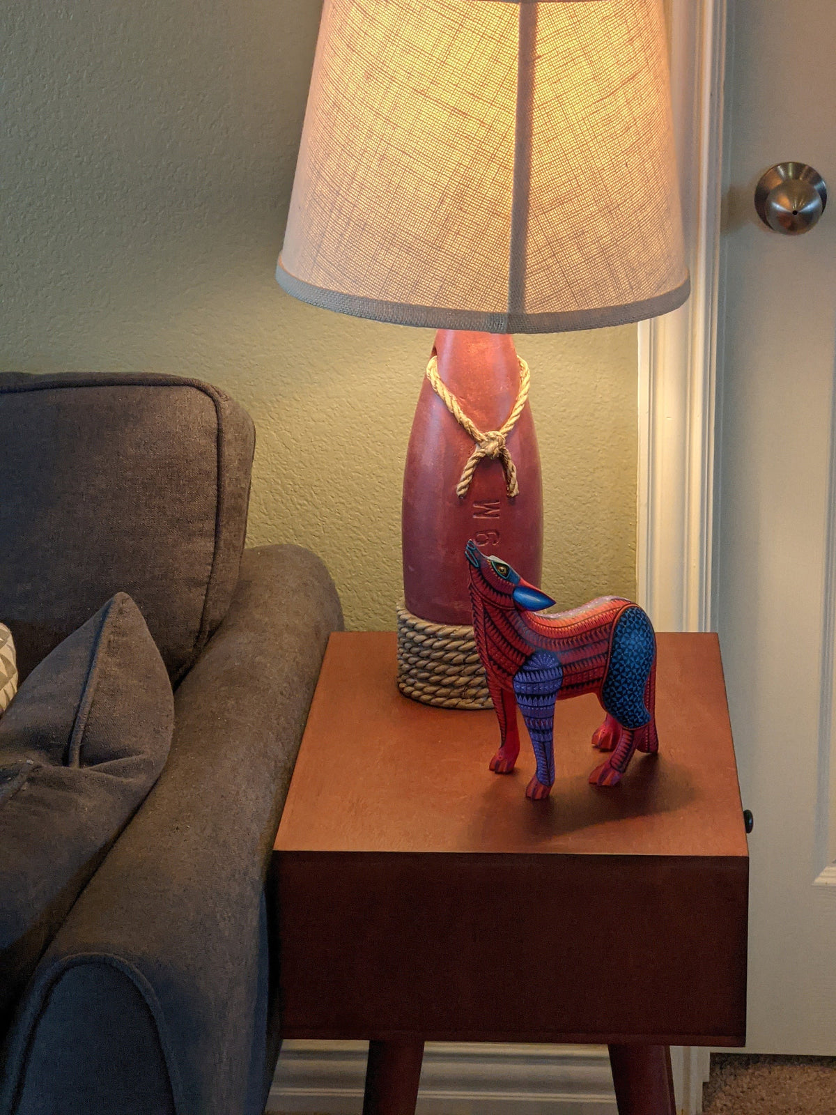 Coyote Alebrije Figurine, Handmade Home Decor, Folk Art from Oaxaca Mexico, Original Wood Sculpture, Carved Animals, Unique Coyote Statue