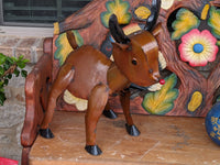Reindeer Outdoor Christmas Decor, Rudolph the Reindeer Decoration for Yard or Home, Holiday Yard Art or Porch Decor, Mexican Metal Art, 20" Tall