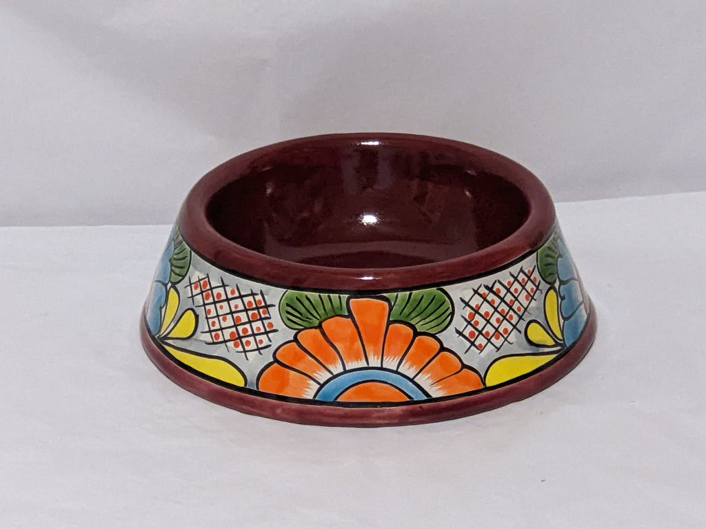 Dog Bowl - Ceramic Talavera Pottery, Colorful Dog Food Bowl, Pet Bowl from Mexico, Dog Dishes, Hand Painted Dog Lover Gift, Free S/H