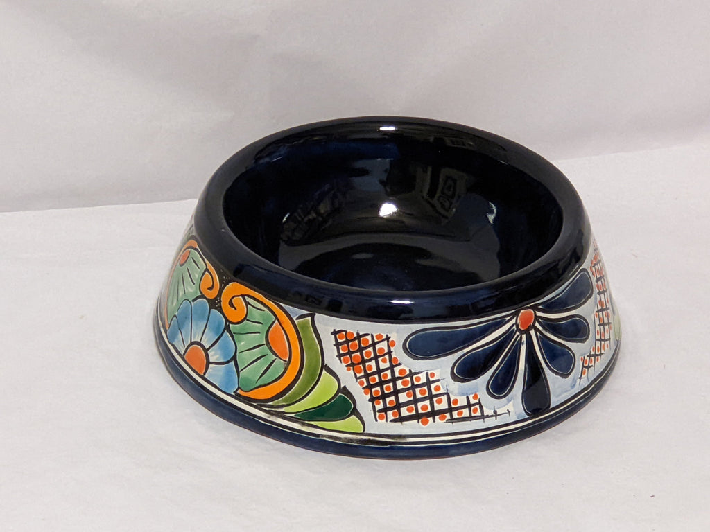 Dog Bowl - Ceramic Talavera Pottery, Colorful Dog Food Bowl, Pet Bowls from Mexico, Dog Dishes, Hand Painted Dog Lover Gift, Free S/H