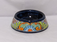 Dog Bowl - Ceramic Talavera Pottery, Colorful Dog Food Bowl, Pet Bowls from Mexico, Dog Dishes, Hand Painted Dog Lover Gift, Free S/H