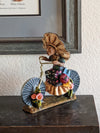 Oaxacan Woman on Bicycle, Original Mexican Art, Colorful Clay Figurine & Mexican Art by Jose Juan Aguilar from Oaxaca, Mexico