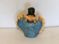 Woman Figurine in Oaxacan Dress, Mexican Folk Art, Authentic Home Decor, Original Clay Statue from Oaxaca, Mexico by Jose Juan Aguilar