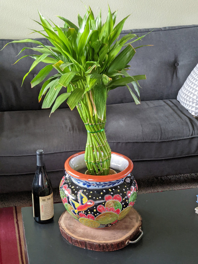 Bird Flower Pot, Ceramic Planter, Colorful Talavera Pottery, Indoor Outdoor Planter, Talavera Pot, Mexican Planter, Handmade Pot, Large