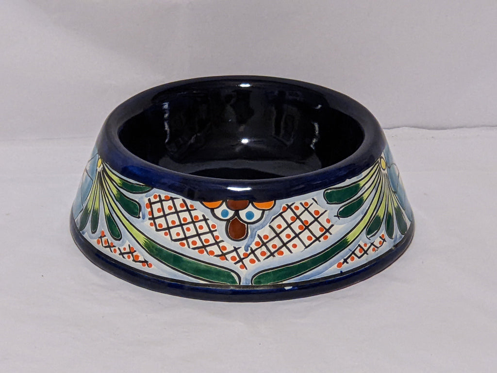 Dog Bowl - Ceramic Talavera Pottery, Colorful Dog Food Bowl, Pet Bowls from Mexico, Dog Dishes, Hand Painted Dog Lover Gifts, Free S/H