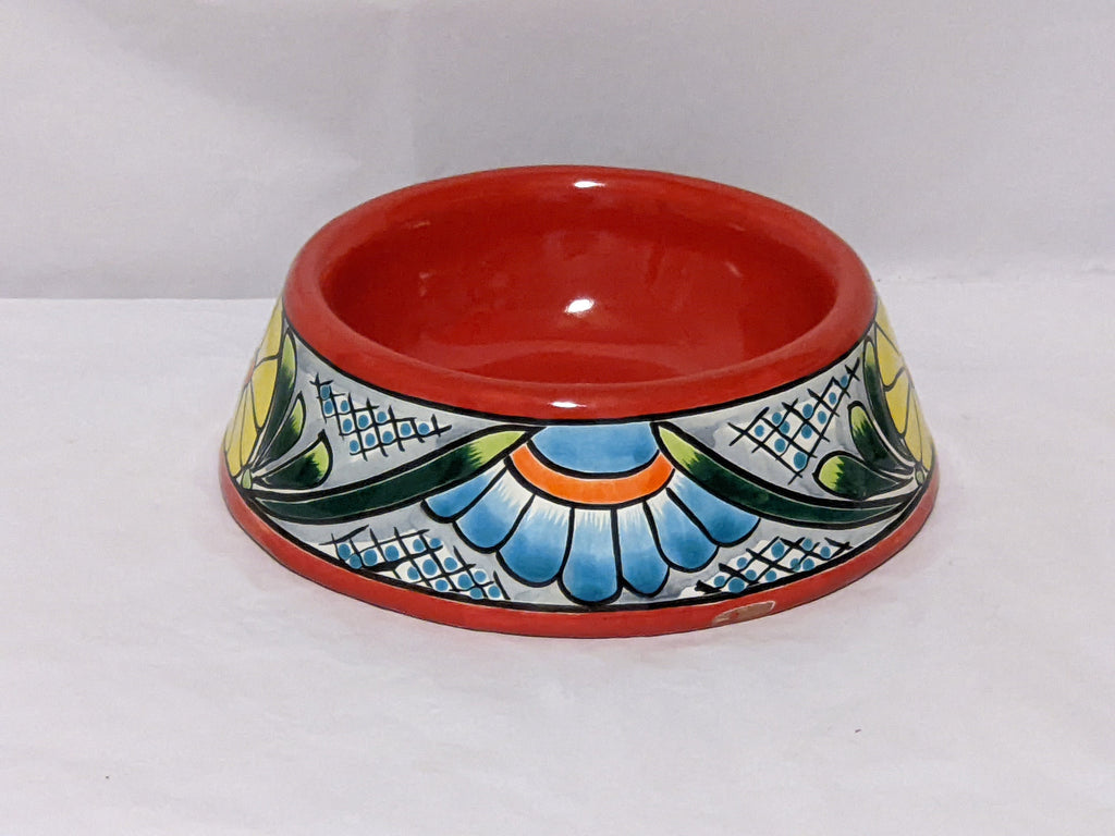 Dog Bowl - Ceramic Talavera Pottery, Colorful Dog Food Bowl, Pet Bowls from Mexico, Dog Dishes, Hand Painted Dog Lover Gift, Free S/H