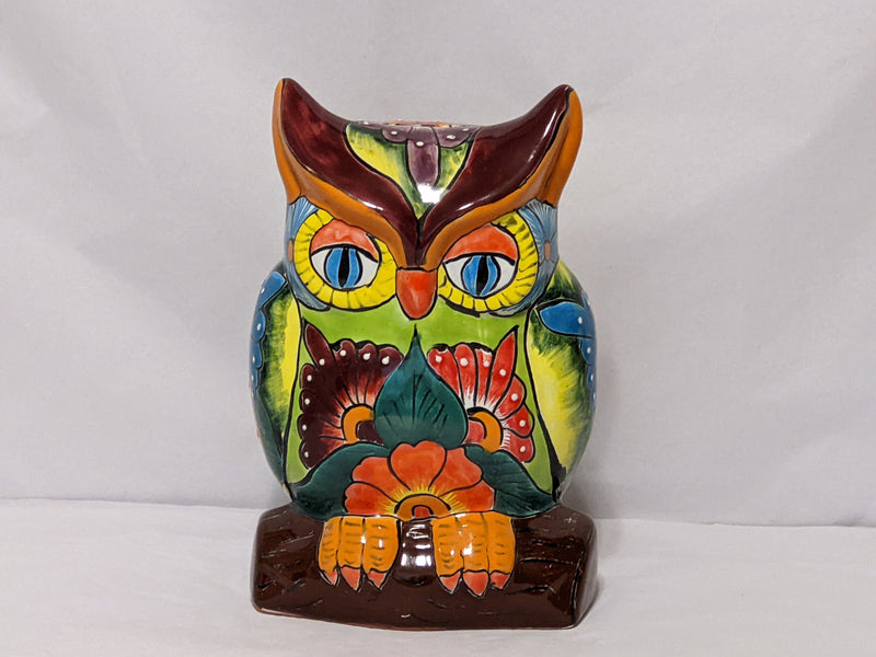 Owl Piggy Bank Home Decor, Talavera Pottery, Colorful Ceramic Owl Decoration, Owl Figurine Handmade & Handpainted in Mexico, Unique Gift