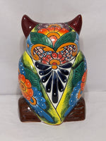 Owl Piggy Bank Home Decor, Talavera Pottery, Colorful Ceramic Owl Decoration, Owl Figurine Handmade & Handpainted in Mexico, Unique Gift