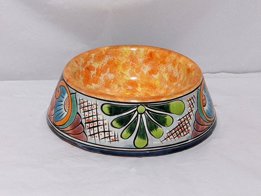 Dog Bowl - Ceramic Talavera Pottery, Colorful Dog Food Bowl, Pet Bowls from Mexico, Dog Dishes, Hand Painted Dog Lover Gift, Free S/H