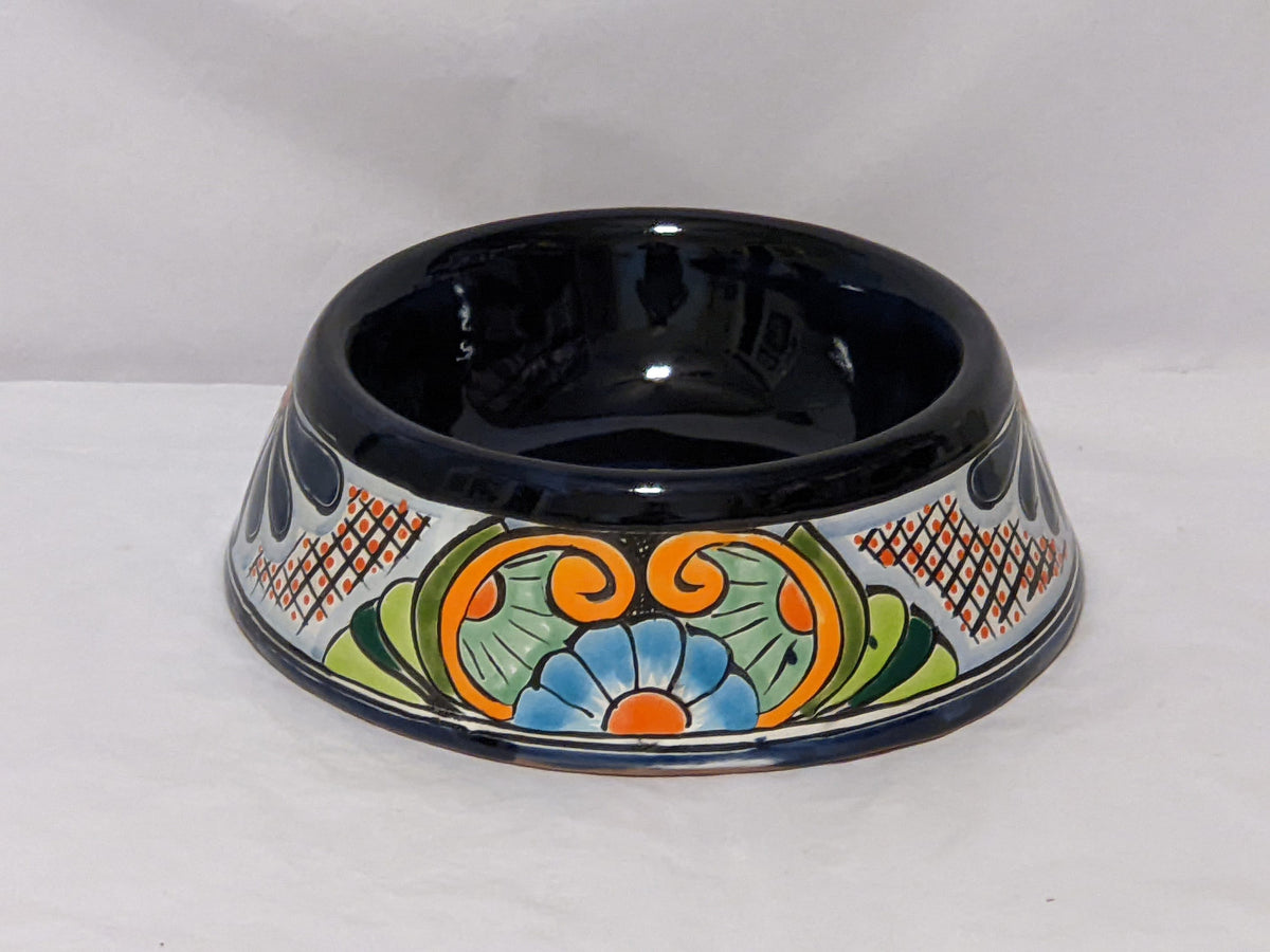 Dog Bowl - Ceramic Talavera Pottery, Colorful Dog Food Bowl, Pet Bowls from Mexico, Dog Dishes, Hand Painted Dog Lover Gift, Free S/H