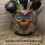 Owl Flower Pot, Talavera Ceramic Planter, Handmade  Pottery, Outdoor Garden Decor, Indoor Planter Home Decor, Cute Owl Gifts