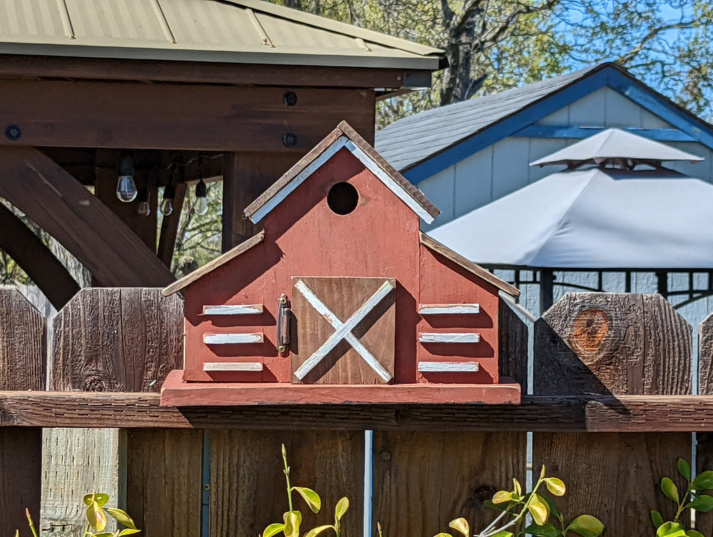 Wooden Birdhouse, Rustic Barnhouse Style Outdoor or Indoor Decor, Decorative Birdhouse Decor, Handmade in Mexico, Unique Birdwatcher Gift