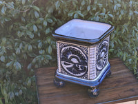 Pre-Order | Gorgeous 4 Footed Planter is a Handmade Ceramic Talavera Flower Pot for Outdoor Garden Decor, Indoor Home Decor, Ships 3-25
