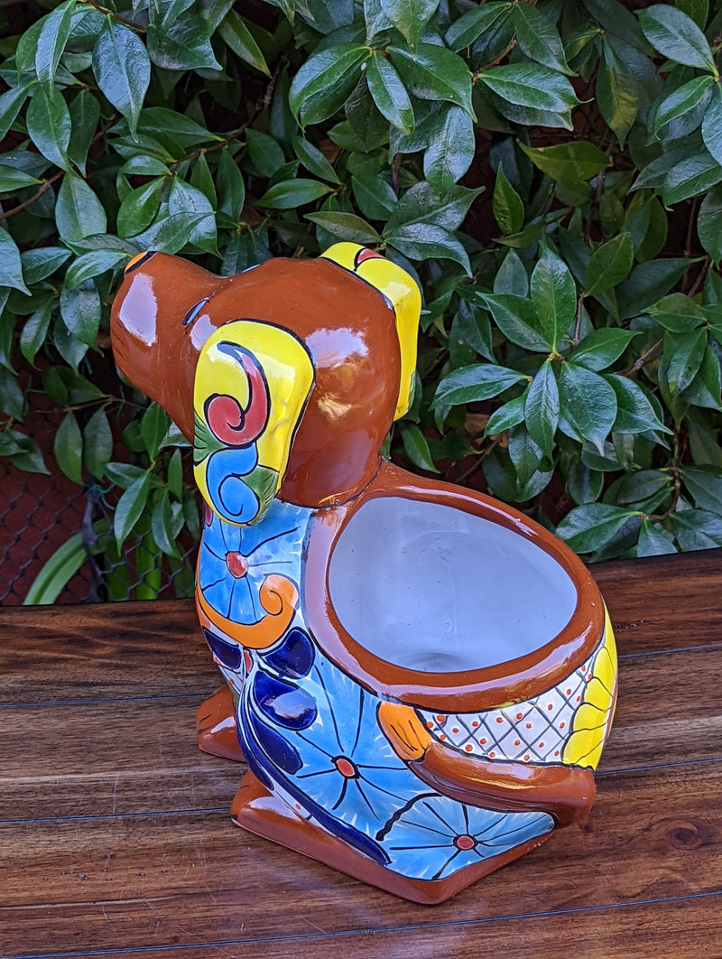 Cute Dog Flower Pot, Talavera Planter, Dog Decor, Flower Pots Outdoor, Dog Decorations, Handmade Mexican Talavera Pottery, Cute Dog Gifts