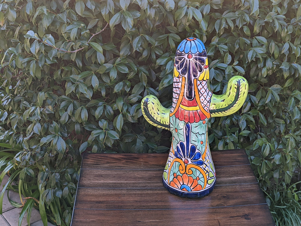 Saguaro Cactus Decor, Mexican Talavera Pottery, Cactus Room Decor - Bedroom, Bathroom, Cactus Decorations, Unique Gift