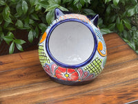 Owl Flower Pot, Talavera Ceramic Planter, Handmade  Pottery, Outdoor Garden Decor, Indoor Planter Home Decor, Unique Gift for Owl Lovers