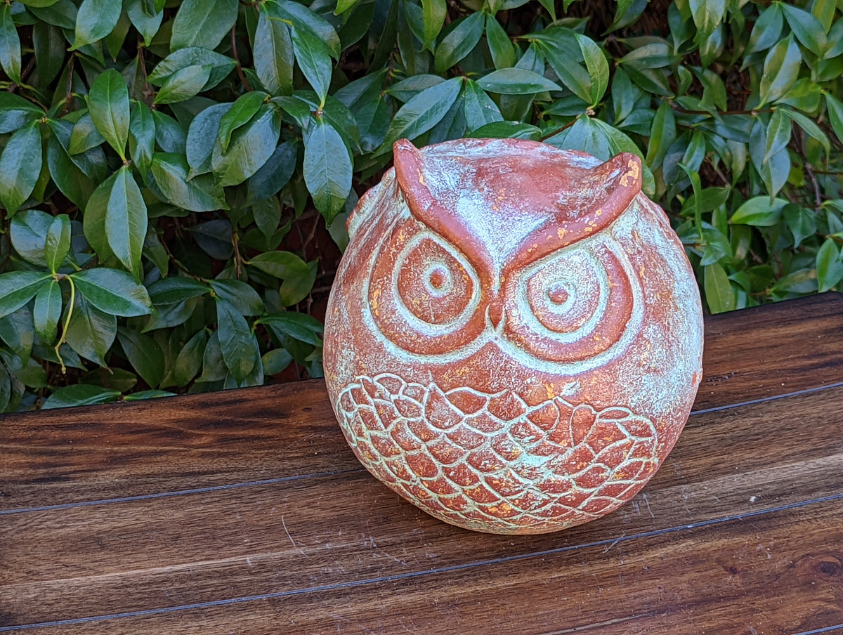 Owl Planter Pot - Clay Flower Pot, Handmade Mexican Pottery, Indoor Planter, Outdoor Garden Decor, Small Planter Pot, Unique Yard Art Gift