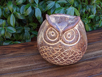 Owl Planter Pot - Clay Flower Pot, Handmade Mexican Pottery, Indoor Planter, Outdoor Garden Decor, Small Planter Pot, Unique Yard Art Gift