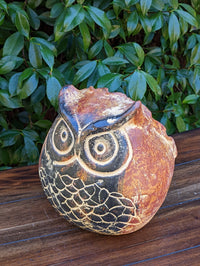 Owl Planter Pot - Clay Flower Pot, Handmade Mexican Pottery, Indoor Planter, Outdoor Garden Decor, Small Planter Pot, Unique Yard Art Gift