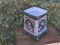 Pre-Order | Gorgeous 4 Footed Planter is a Handmade Ceramic Talavera Flower Pot for Outdoor Garden Decor, Indoor Home Decor, Ships 3-25