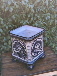 Pre-Order | Gorgeous 4 Footed Planter is a Handmade Ceramic Talavera Flower Pot for Outdoor Garden Decor, Indoor Home Decor, Ships 3-25