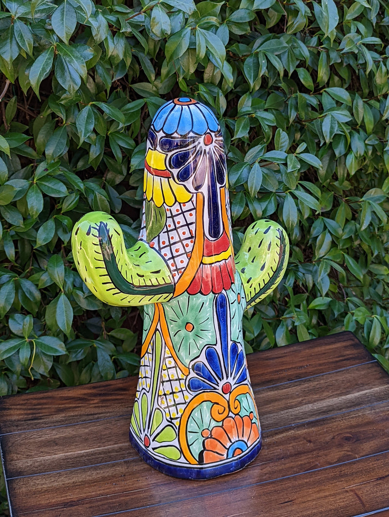 Saguaro Cactus Decor, Mexican Talavera Pottery, Cactus Room Decor - Bedroom, Bathroom, Cactus Decorations, Unique Gift