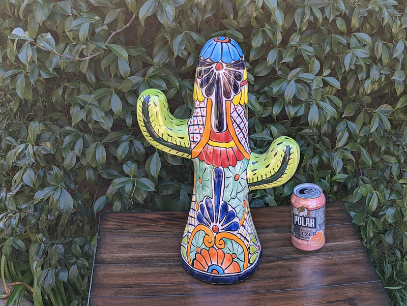 Saguaro Cactus Decor, Mexican Talavera Pottery, Cactus Room Decor - Bedroom, Bathroom, Cactus Decorations, Unique Gift