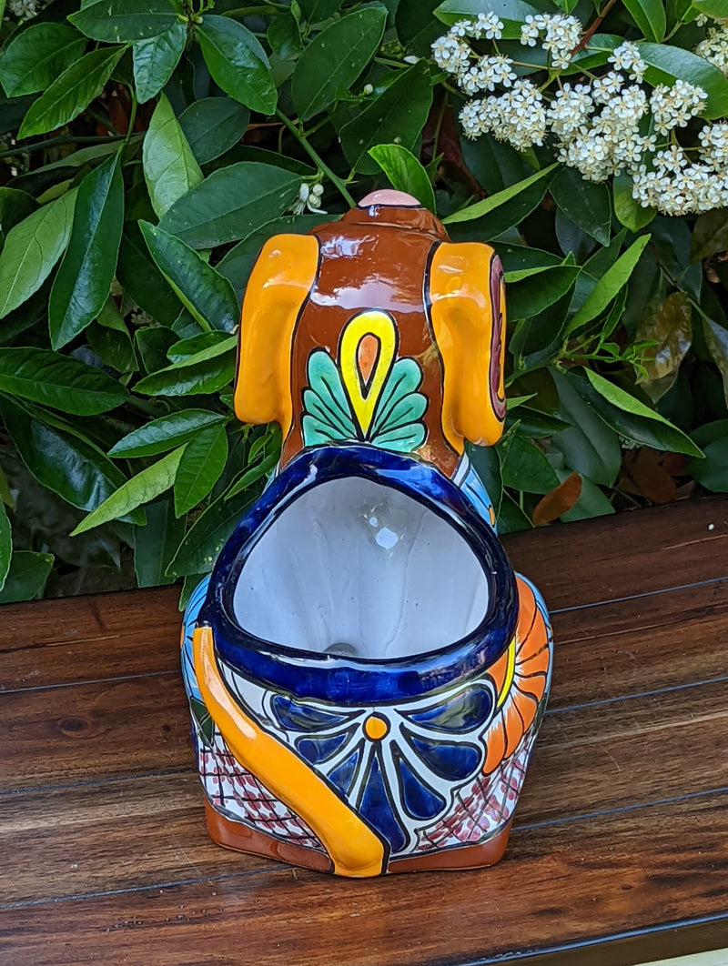 Cute Dog Flower Pot, Talavera Planter, Dog Decor, Flower Pots Outdoor, Dog Decorations, Handmade Mexican Talavera Pottery, Cute Dog Gifts