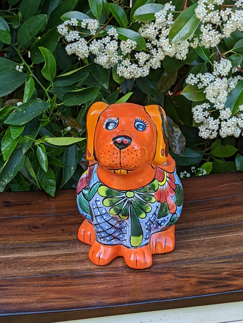 Cute Dog Flower Pot, Talavera Planter, Dog Decor, Flower Pots Outdoor, Dog Decorations, Handmade Mexican Talavera Pottery, Cute Dog Gifts