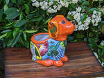 Cute Dog Flower Pot, Talavera Planter, Dog Decor, Flower Pots Outdoor, Dog Decorations, Handmade Mexican Talavera Pottery, Cute Dog Gifts