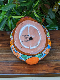 Rabbit Flower Pot, Colorful Talavera Pottery, Ceramic Planter, Indoor Home Decor, Outdoor Garden Decor, Hand Painted Rabbit Yard Decor