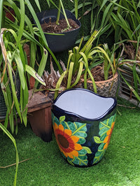Colorful 13.5" Sunflower Pot, Talavera Ceramic Planter, Handmade Pottery, Outdoor Garden Decor, Indoor Home Decor, Unique Housewarming Gift