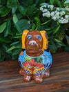 Cute Dog Flower Pot, Talavera Planter, Dog Decor, Flower Pots Outdoor, Dog Decorations, Handmade Mexican Talavera Pottery, Cute Dog Gifts