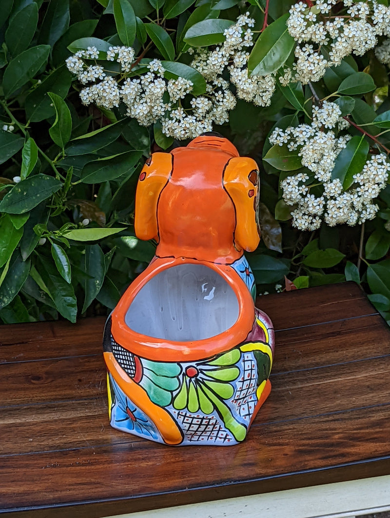 Cute Dog Flower Pot, Talavera Planter, Dog Decor, Flower Pots Outdoor, Dog Decorations, Handmade Mexican Talavera Pottery, Cute Dog Gifts