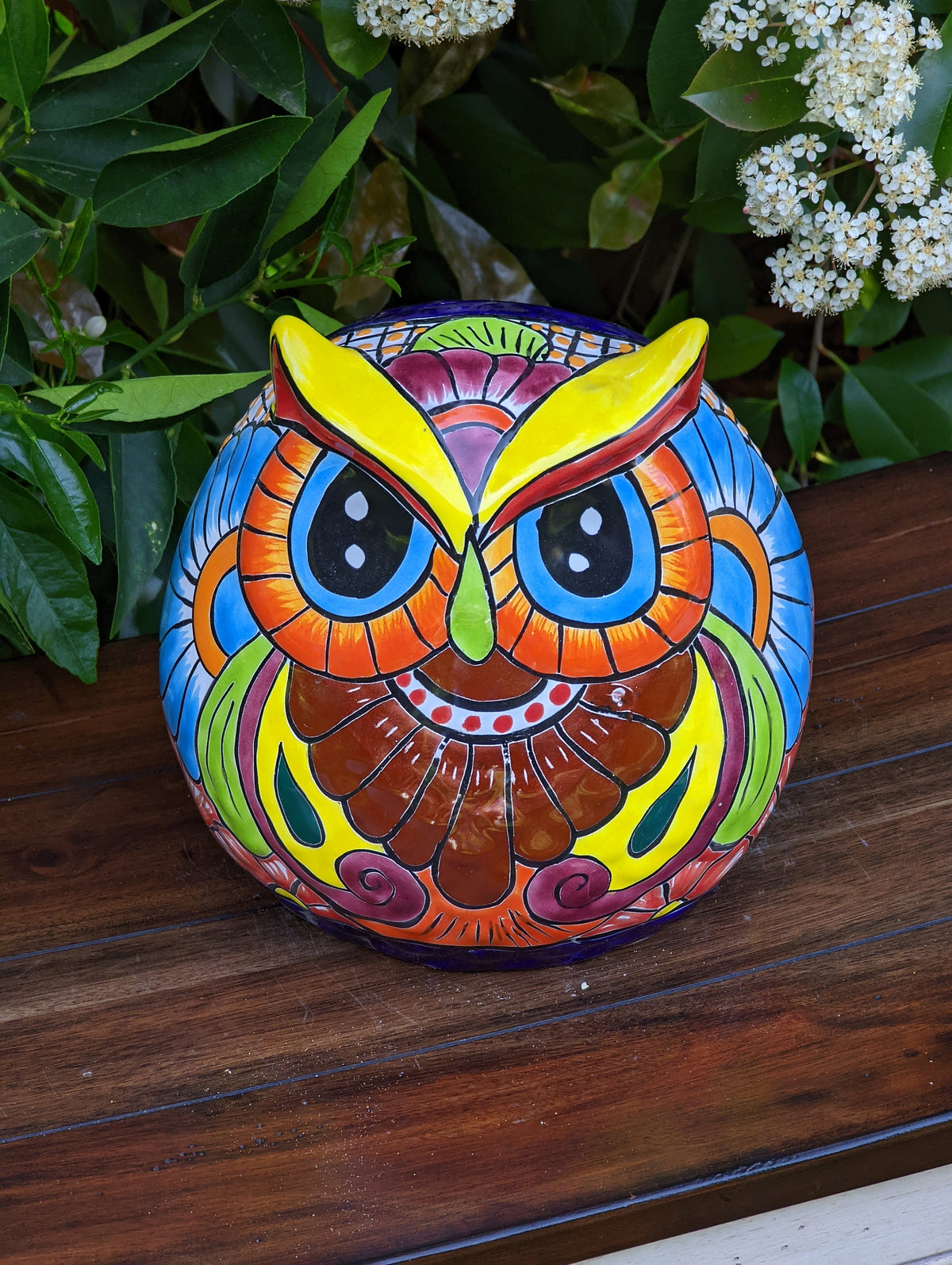 Owl Flower Pot, Talavera Ceramic Planter, Handmade  Pottery, Outdoor Garden Decor, Indoor Planter Home Decor, Unique Gift for Birders