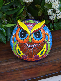 Owl Flower Pot, Talavera Ceramic Planter, Handmade  Pottery, Outdoor Garden Decor, Indoor Planter Home Decor, Unique Gift for Birders