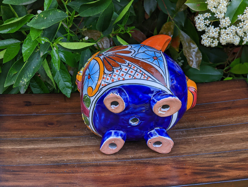 Pig Planter, Talavera Pottery, Ceramic Pig Flower Pot, Home Decor, Small Indoor Outdoor Sunflower Pot, Mexican Pottery, Handmade, Pig Gift