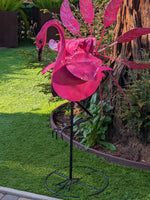 Flamingo Wind Spinner Garden Decor & Pool or Yard Art, Outdoor Decoration Will Rotate Fast on a Windy Day