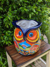 Gorgeous 14" Owl Flower Pot, Talavera Ceramic Planter, Handmade Pottery, Outdoor Garden Decor, Indoor Home Decor, Unique Gift for Birders