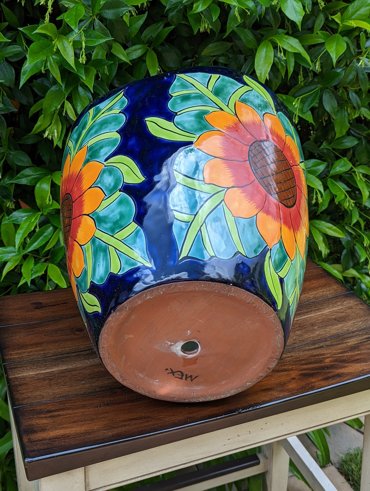 Colorful 13.5" Sunflower Pot, Talavera Ceramic Planter, Handmade Pottery, Outdoor Garden Decor, Indoor Home Decor, Unique Housewarming Gift
