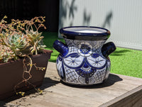 Colorful 10.5" Round Planter, Talavera Ceramic Flower Pot, Handmade Pottery, Outdoor Garden Decor, Indoor Home Decor, Unique Gift