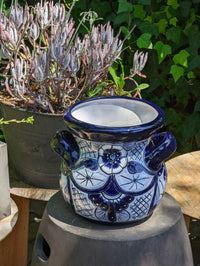 Colorful 10.5" Round Planter, Talavera Ceramic Flower Pot, Handmade Pottery, Outdoor Garden Decor, Indoor Home Decor, Unique Gift
