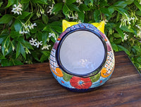 Owl Planter, Ceramic Flower Pot, Talavera Mexico Pottery, Colorful Indoor or Outdoor Owl Decor, Owl Gift figurine, Plant Pot, Home Decor